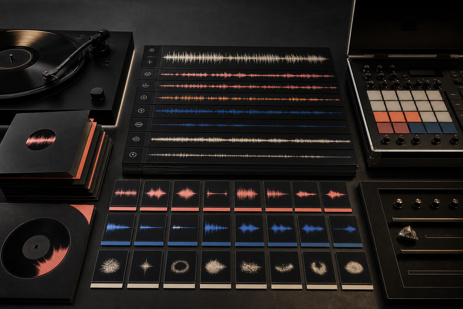 SongChop workflow showing stems, loops, one-shots, and organized outputs